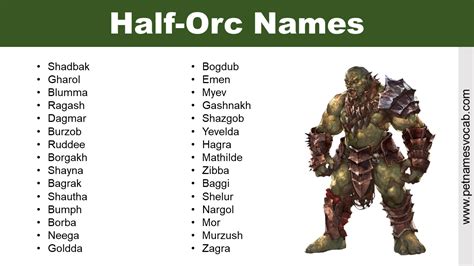 half-orc names|half orc names female.